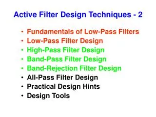 Active Filter Design Techniques - 2