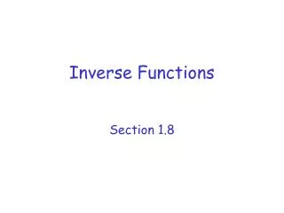 Inverse Functions