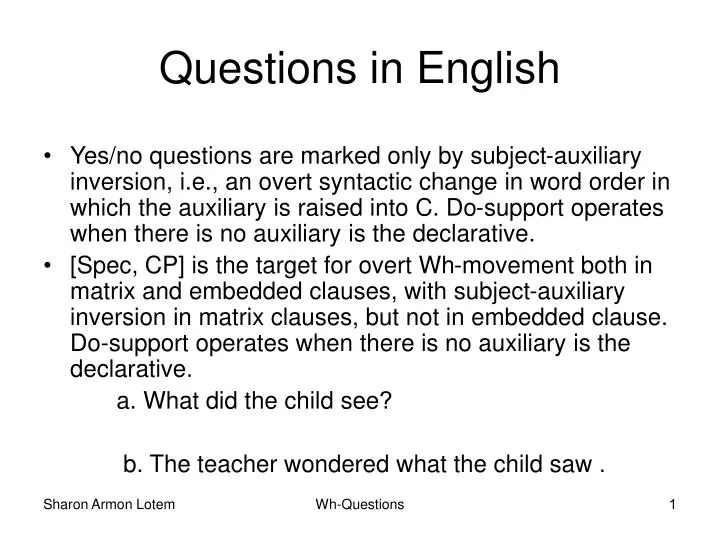 questions in english