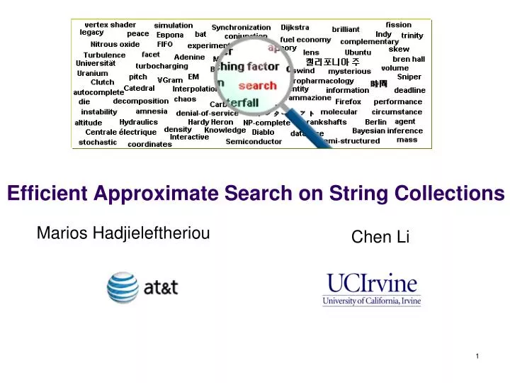 efficient approximate search on string collections
