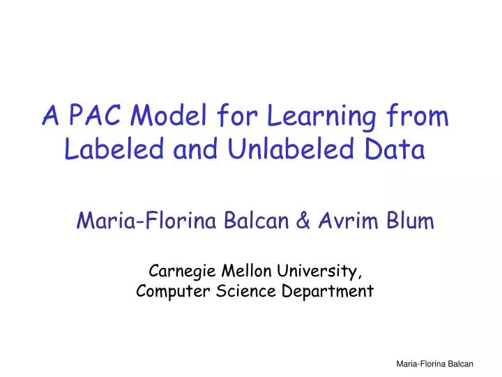 a pac model for learning from labeled and unlabeled data