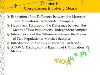 Chapter 10 Comparisons Involving Means