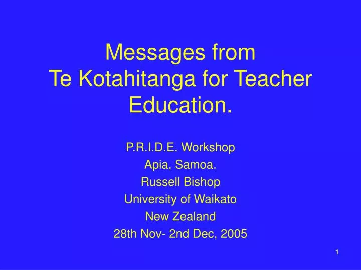 messages from te kotahitanga for teacher education