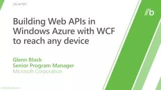 Building Web APIs in Windows Azure with WCF to reach any device