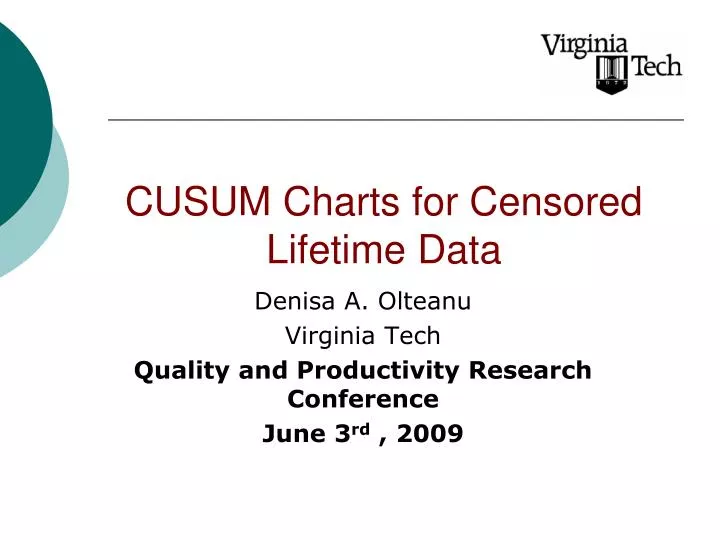 cusum charts for censored lifetime data