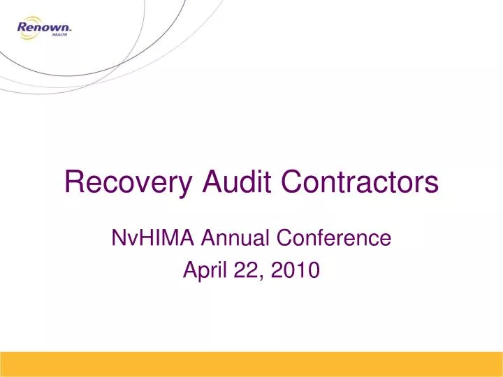 recovery audit contractors