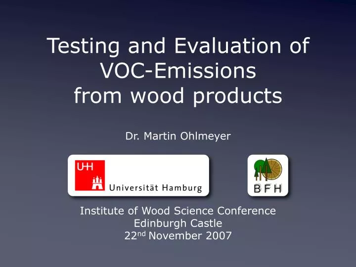 testing and evaluation of voc emissions from wood products