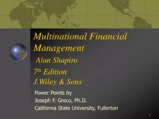multinational financial management alan shapiro 7 th edition j wiley sons