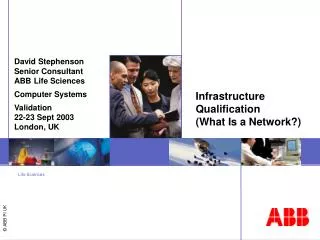 Infrastructure Qualification (What Is a Network?)