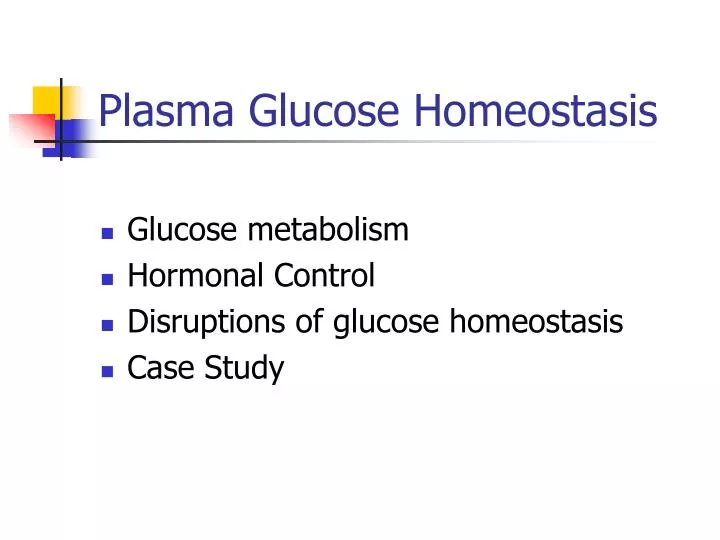 plasma glucose homeostasis