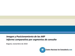 Imagen y Posicionamiento de las ARP Informe comparativo por segmentos de consulta