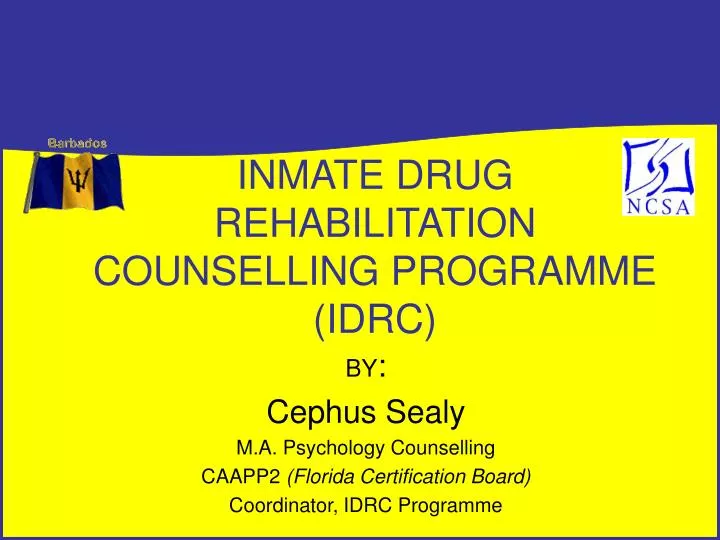 inmate drug rehabilitation counselling programme idrc