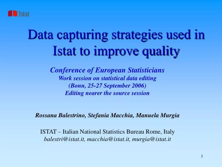 data capturing strategies used in istat to improve quality