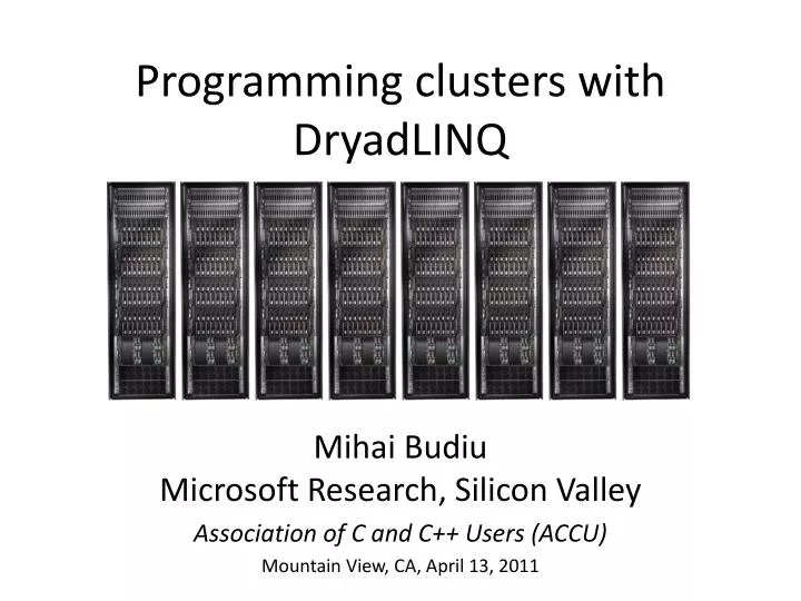 programming clusters with dryadlinq