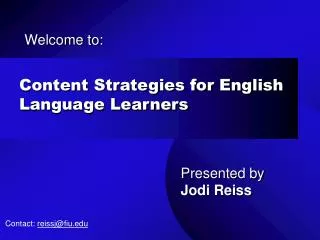 Content Strategies for English Language Learners