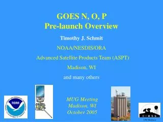 GOES N, O, P Pre-launch Overview