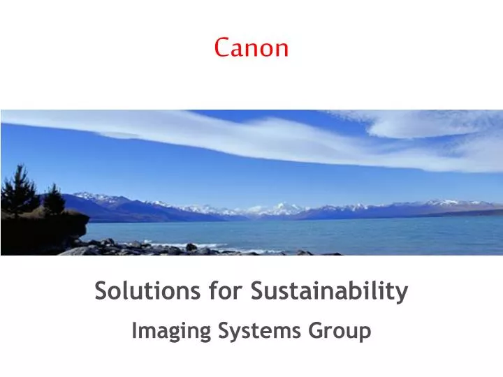 solutions for sustainability imaging systems group