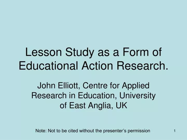 lesson study as a form of educational action research