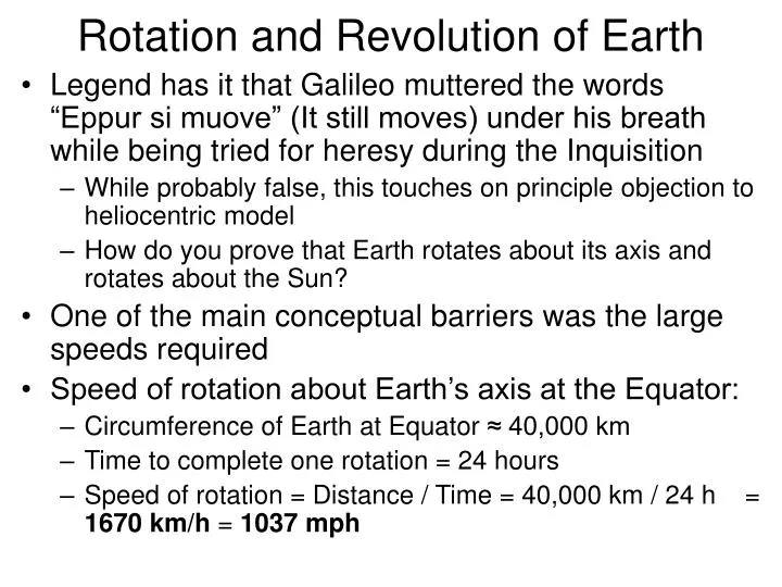 rotation and revolution of earth