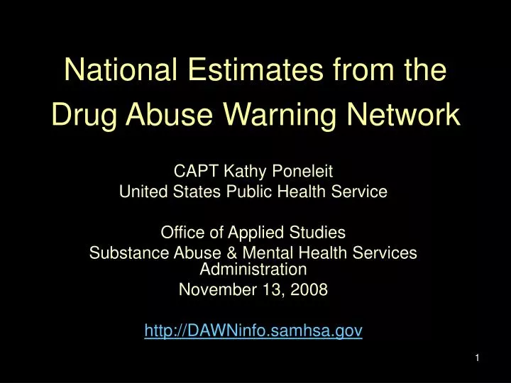 national estimates from the drug abuse warning network