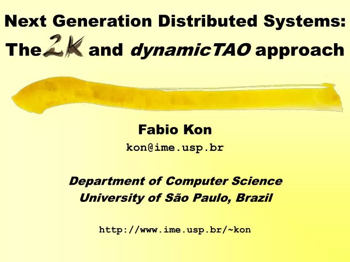 next generation distributed systems the and dynamictao approach