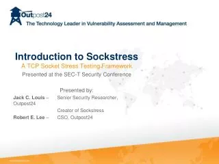 Introduction to Sockstress A TCP Socket Stress Testing Framework