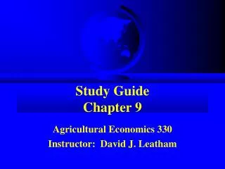 Study Guide Chapter 9