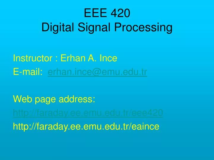 eee 420 digital signal processing