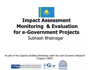 Impact Assessment Monitoring &amp; Evaluation for e-Government Projects