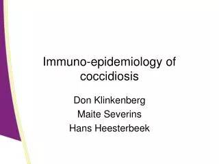 Immuno-epidemiology of coccidiosis