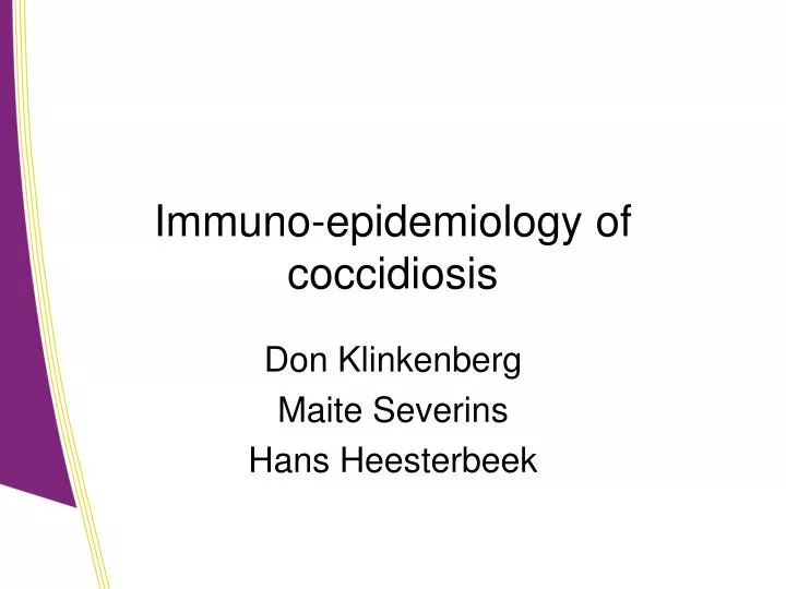 immuno epidemiology of coccidiosis