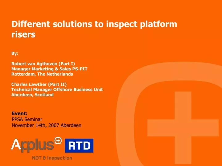 different solutions to inspect platform risers