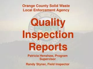 Orange County Solid Waste Local Enforcement Agency