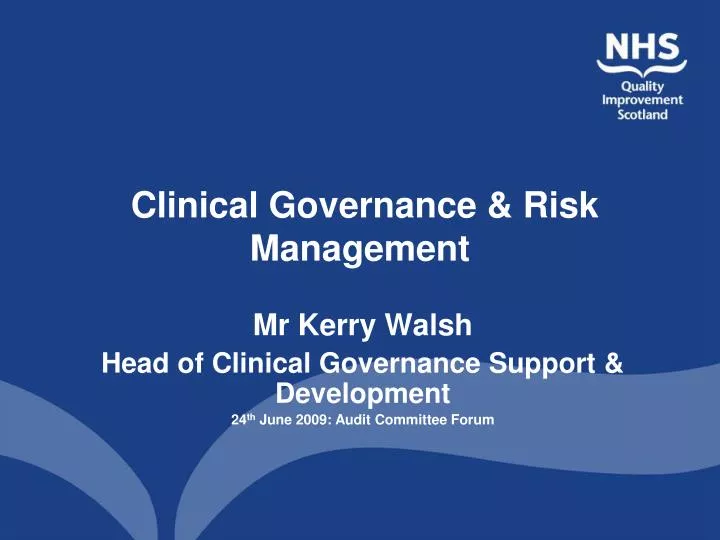 clinical governance risk management