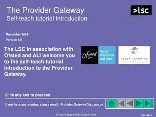 The Provider Gateway Self-teach tutorial Introduction