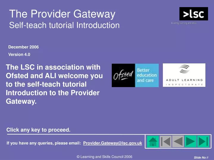 the provider gateway self teach tutorial introduction
