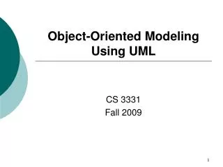 Object-Oriented Modeling Using UML