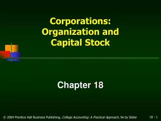 Corporations: Organization and Capital Stock