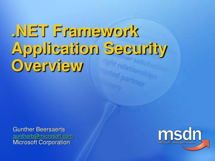 net framework application security overview