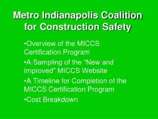 Metro Indianapolis Coalition for Construction Safety