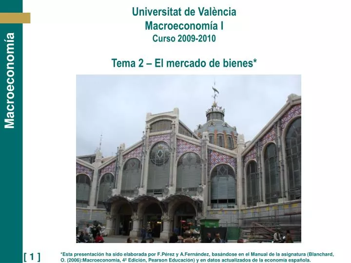 universitat de val ncia macroeconom a i curso 2009 2010 tema 2 el mercado de bienes