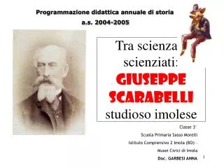 Tra scienza e scienziati: Giuseppe Scarabelli studioso imolese