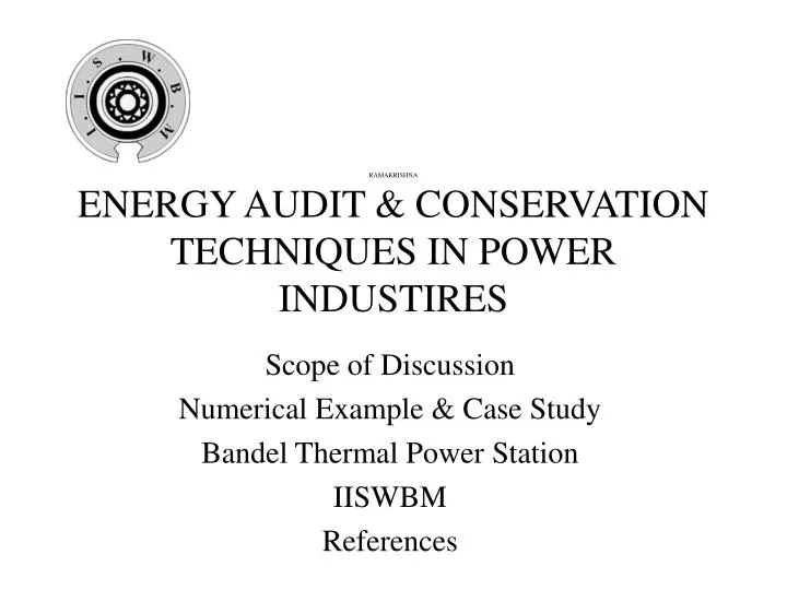 ramakrishna energy audit conservation techniques in power industires