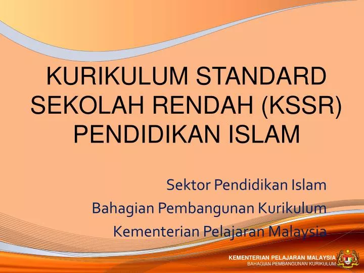 kurikulum standard sekolah rendah kssr pendidikan islam