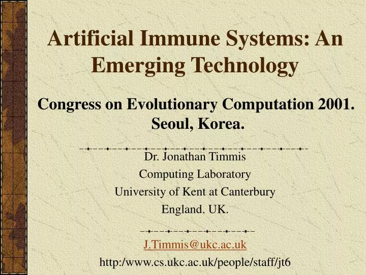 artificial immune systems an emerging technology