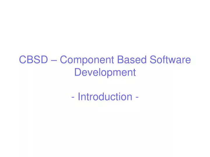 cbsd component based software development
