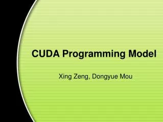 CUDA Programming Model