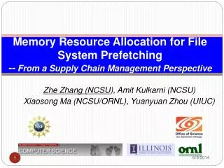 Memory Resource Allocation for File System Prefetching -- From a Supply Chain Management Perspective