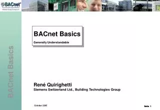 BACnet Basics Generally Understandable