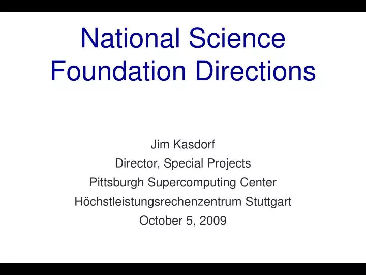national science foundation directions